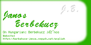 janos berbekucz business card